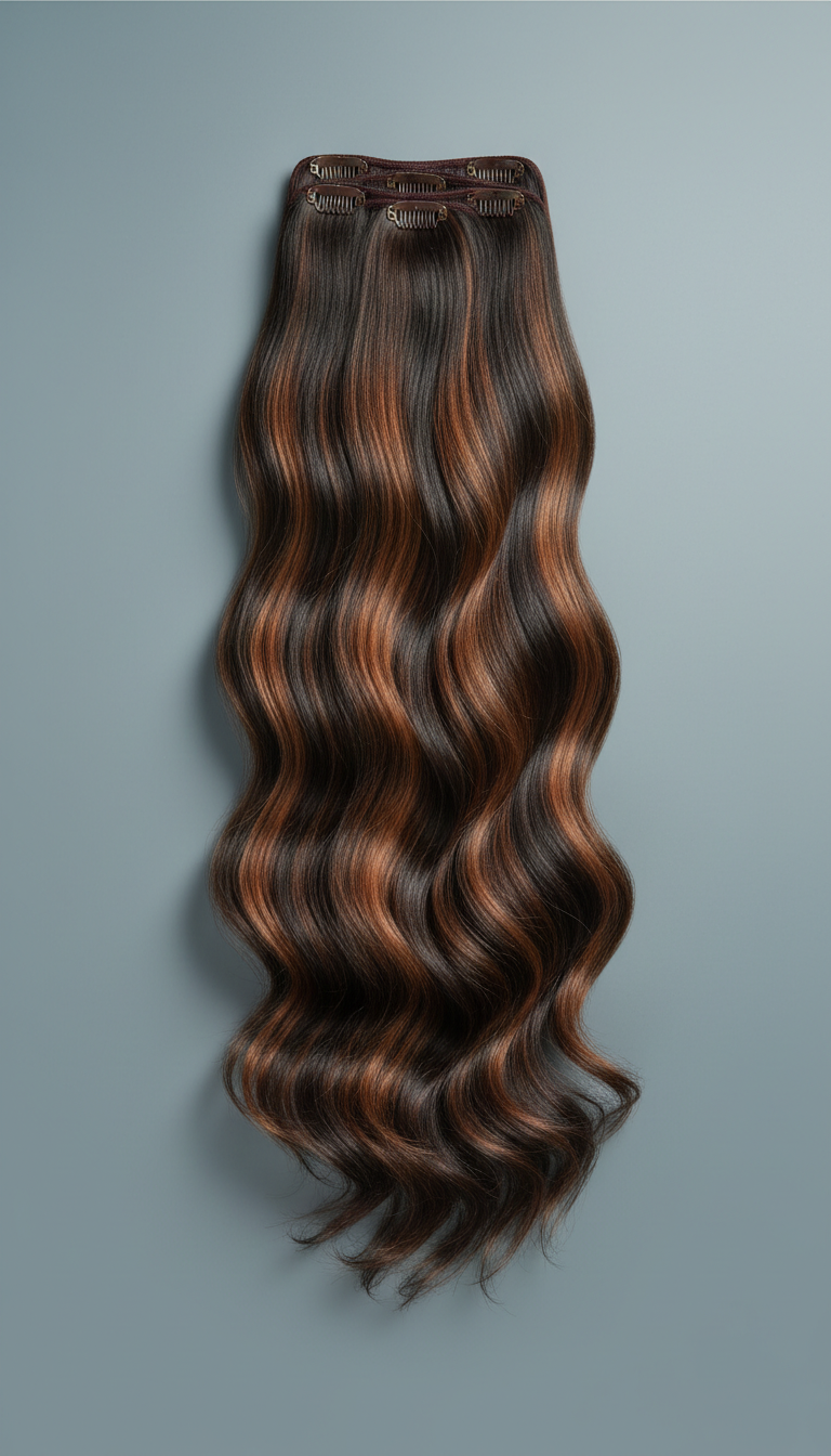 Remy clip-in extensions, seamless fit